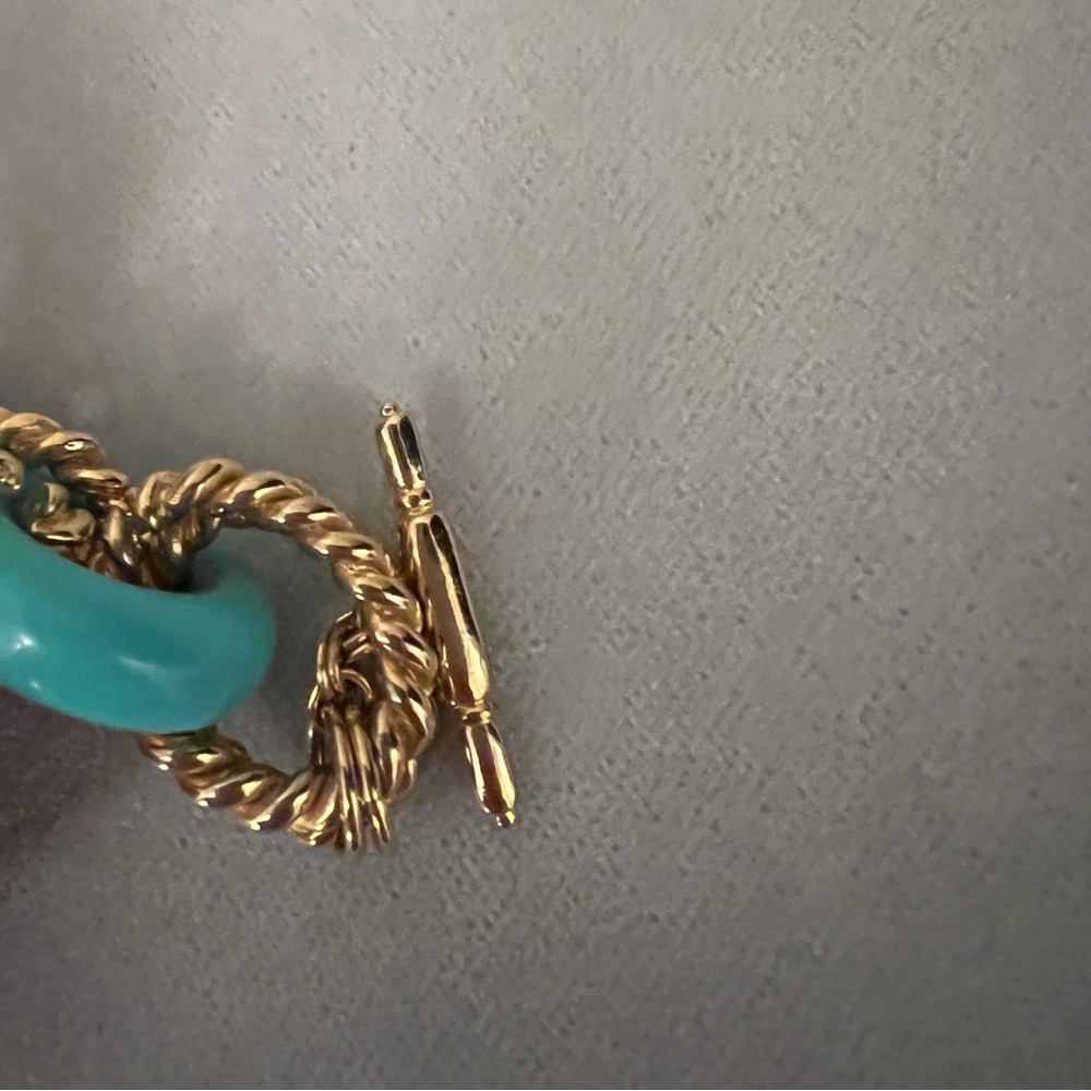 Gold & Turquoise Statement Bracelet - image 3
